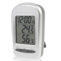 LCD digitale bureau Binnenthermometer Hygrometer met datum / klok / bevriezing van waarschuwing - thumbnail