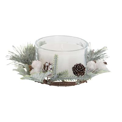 Kaars DKD Home Decor Wit Kerstmis 15 x 15 x 5.5 cm 13 x 13 x 5,5 cm