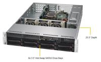 Supermicro SuperServer 5029P-WTR Intel C622 LGA 3647 Rack (2U) zwart - Barebone-servers (Intel C622, LGA 3647, DDR4-SDRAM, 768 GB, 192 GB, 2133,2400,2666 MHz) - thumbnail