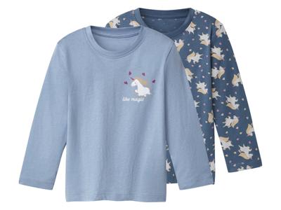 lupilu Set van 2 kinder longsleeves (Blauw, 110/116)