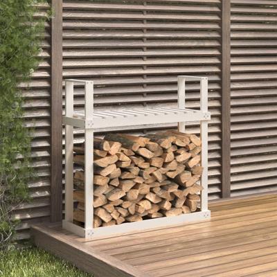 VidaXL Haardhoutrek 110x35x108,5 cm massief grenenhout wit