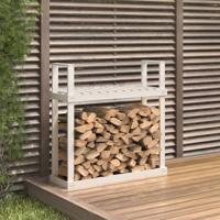 VidaXL Haardhoutrek 110x35x108,5 cm massief grenenhout wit - thumbnail
