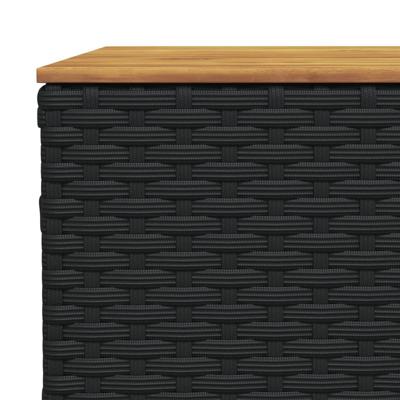 8-delige Loungeset met kussens poly rattan zwart