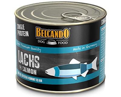 Belcando Single Proteïne-blikje, 6 x 200 g zalm, gevarieerd natvoer voor honden, monoproteïne natvoer Belcando Single Proteïne-blikje, 6 x 200 g zalm, gevarieerd natvoer voor honden, monoproteïne natvoer