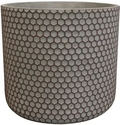 TS Collection bloempot bernt steen 19x16cm shiny black