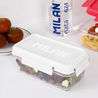 Hermetische Lunchtrommel Milan 1,2 L Wit Transparant Plastic Rechthoekig - thumbnail