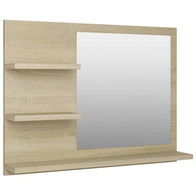 VidaXL Badkamerspiegel 60x10,5x45 cm bewerkt hout sonoma eikenkleurig