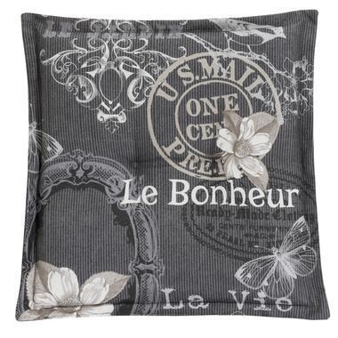 Zitkussen La Vie - antraciet - 44x44 cm