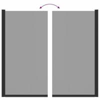 VidaXL Bad douchescreen zwart 68 x 130 cm gehard glas - thumbnail