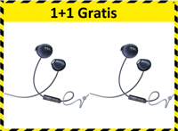 TCL In-ear oordopjes met microfoon - 3,5mm audiostekker - Zwart 1+1 Gratis - thumbnail