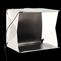 VidaXL Foto-opnamebox met led inklapbaar 40x34x37 cm kunststof wit - thumbnail