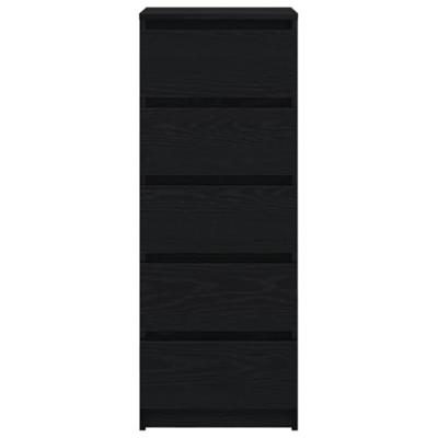 Dressoir met lades 37,5x35x99 cm spaanplaat zwart eikenkleurig