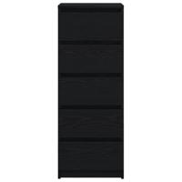 Dressoir met lades 37,5x35x99 cm spaanplaat zwart eikenkleurig - thumbnail