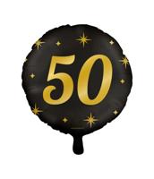 Classy Folieballon 50 Jaar Zwart/Goud (46cm) - thumbnail