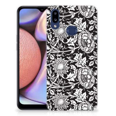 Samsung Galaxy A10s TPU Case Black Flowers Samsung Galaxy A10s TPU Case Black Flowers