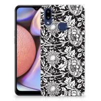 Samsung Galaxy A10s TPU Case Black Flowers - thumbnail