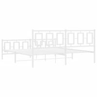 Bedframe met hoofd- en voeteneinde metaal wit 183x213 cm - thumbnail
