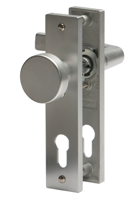 Nemef 3251 FP Rs Beslag kortschild rechthoekig | Blok kruk-knop | beslagset | geveerd | krukstift 8mm | F1 aluminium | PC72-PC72 | draairichting Nemef 3251 FP Rs Beslag kortschild rechthoekig | Blok kruk-knop | beslagset | geveerd | krukstift 8mm | F1 aluminium | PC72-PC72 | draairichting