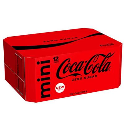 Frisdrank coca cola zero blik 150ml | 24 stuks