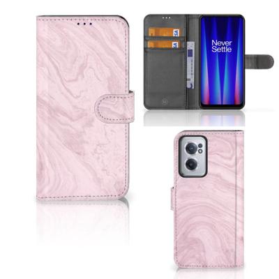 OnePlus Nord CE 2 | Bookcase | Marble Pink - Origineel Cadeau Vriendin