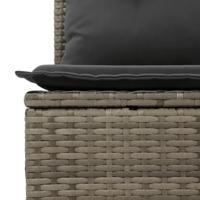 8-delige Loungeset met kussens poly rattan grijs - thumbnail