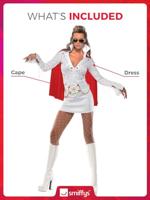 Elvis viva Las Vegas kostuum wit/rood dames - thumbnail