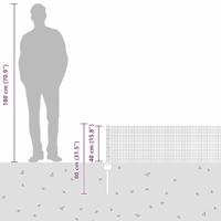 VidaXL Hek met paal zilver 0,4 x 10 m staal - thumbnail