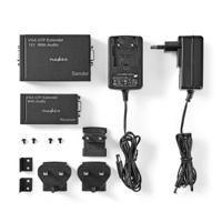 VGA- en Audio-Extender | Tot 300 m | Over Cat5e Cat 6 | Transmitter en Receiver - thumbnail