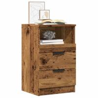 Nachtkastjes 2 st 40x36x65 cm bewerkt hout oud houtkleurig - thumbnail
