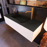 Badkamermeubelset Mondiaz Erin 120 cm met 1 Lade met RIDGE Wastafel Midden Urban met 1 kraangat Greeploos Mat Underlayment - thumbnail