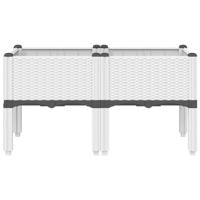 Plantenbak met poten 80x40x42 cm polypropeen wit - thumbnail