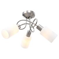 VidaXL Plafondlamp met keramieke cilindervormige kappen 3xe14 wit - thumbnail