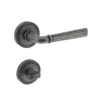 Deurkruk Bellevue op rozet met WC oud grijs - thumbnail