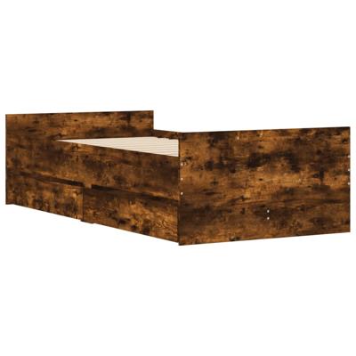 Bedframe met lades gerookt eikenkleurig 90x200 cm