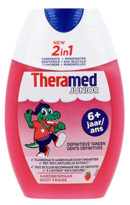 Theramed 2in1 Junior Tandpasta + Mondwater Aardbei