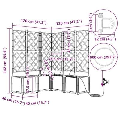 Tuin Bloempot 5 pcs Bruin Staal
