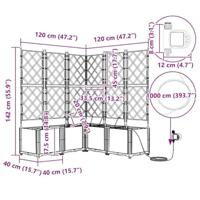 Tuin Bloempot 4 pcs Grijs Staal - thumbnail
