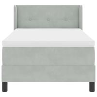 Boxspringbed met matras fluweel lichtgrijs 90x190 cm - thumbnail