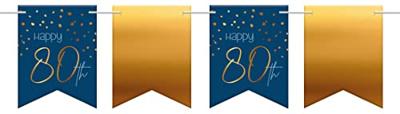 Vlaggenlijn 80 Jaar Blauw/Goud - 6 Meter - thumbnail