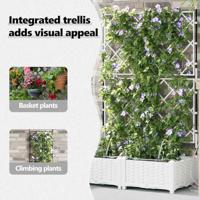 VidaXL Tuin bloempot 2 pcs wit staal - thumbnail