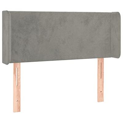 Hoofdbord LED 83x16x78/88 cm fluweel lichtgrijs