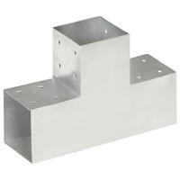 VidaXL Paalverbindingen 4 st t-vorm 101x101 mm gegalvaniseerd metaal - thumbnail