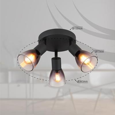 Globo Zwarte plafondlampSatella 3-lichts - 54312-3