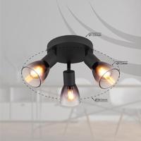 Globo Zwarte plafondlampSatella 3-lichts - 54312-3 - thumbnail