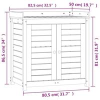 Oppottafel met schappen 82,5x50x86,5 cm grenenhout bruin - thumbnail
