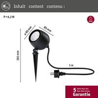 Paulmann 94770 Kikolo LED-tuinspot LED 6.2 W Antraciet - thumbnail