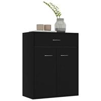 Dressoir 60x30x75 cm bewerkt hout zwart - thumbnail