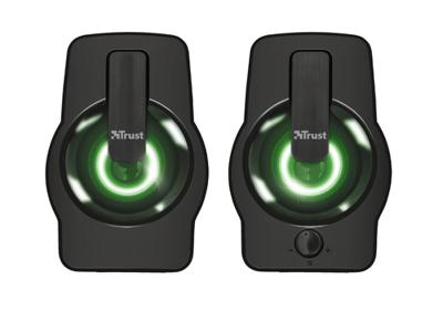 Trust Gemi Met RGB LED verlichte 2.0-luidsprekerset PC speaker Zwart - thumbnail