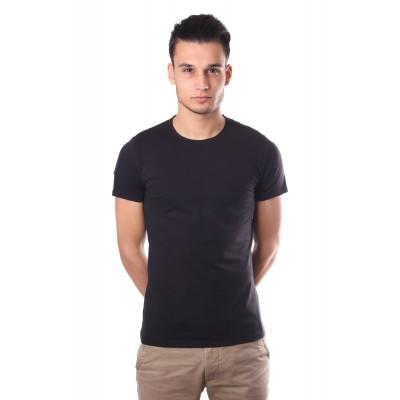 HOM Smart cotton tee Crew Neck Black.