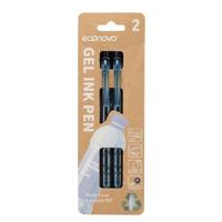 Econovo gelroller, 0,7 mm, blister van 2 stuks, zwart-blauw - thumbnail